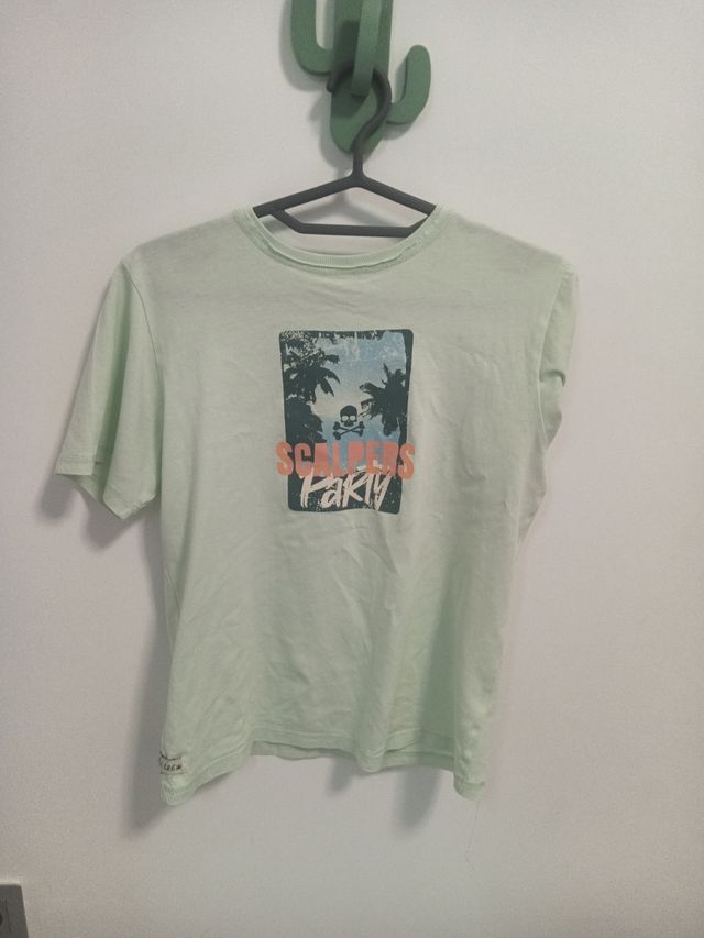 Camiseta infantil verde talla 14