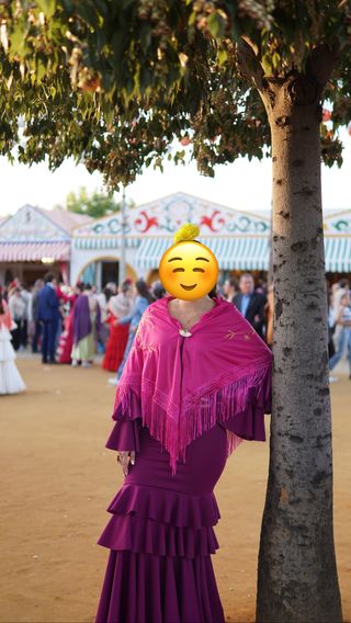 Vestidos de flamenca turquesa y morado