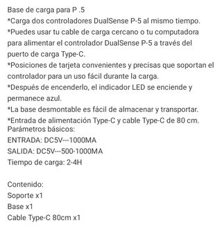 Base de carga para mandos PS5