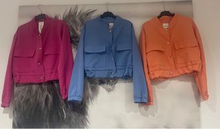 Chaqueta bomber azul mujer