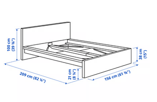 Cama con 4 Cajones Malm Ikea Negra