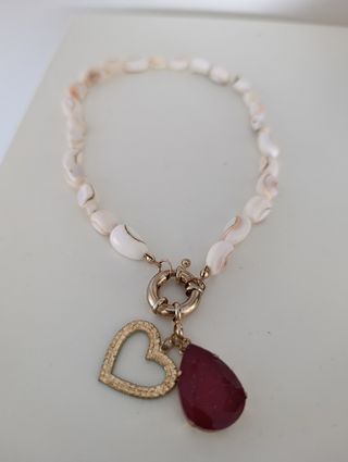 Collar Parfois Corazón y Piedra Roja