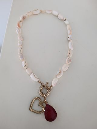 Collar Parfois Corazón y Piedra Roja