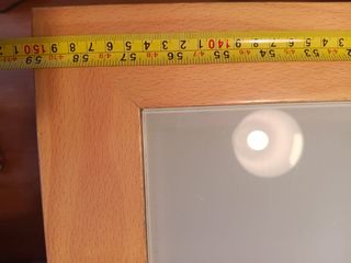Mesa comedor extens, 8-10 comens, cristal-madera
