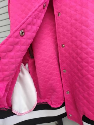 Giacchino bomber rosa e bianco trapuntato