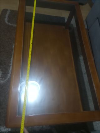Mesa centro madera y cristal