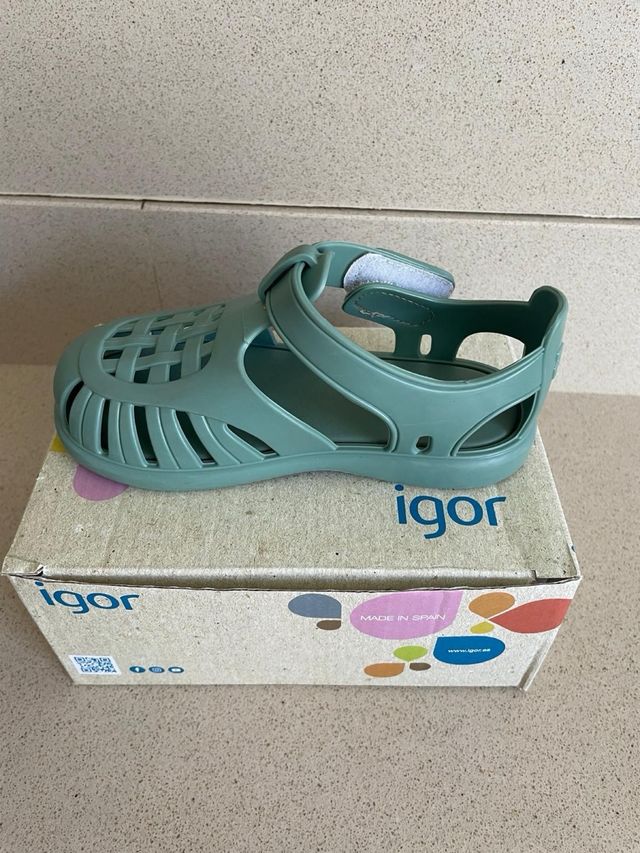 Sandalias Igor Tobby Solid Talla 25 Verde