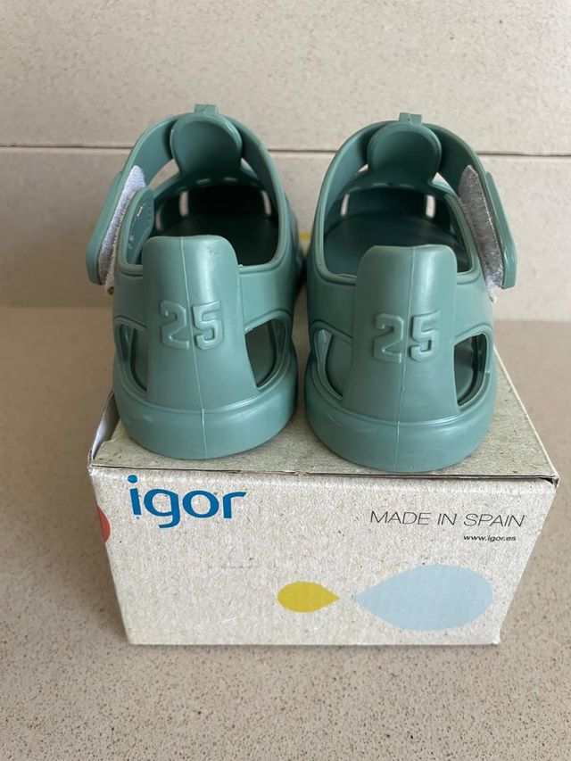 Sandalias Igor Tobby Solid Talla 25 Verde