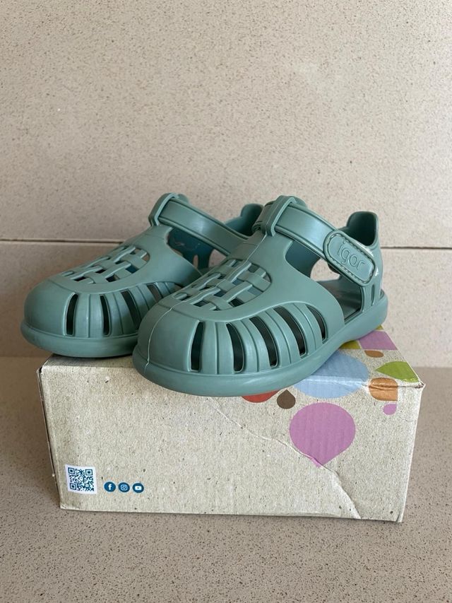 Sandalias Igor Tobby Solid Talla 25 Verde