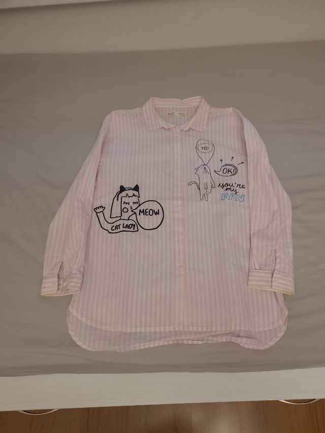 Camisa Rayas Rosas Niña Talla 10