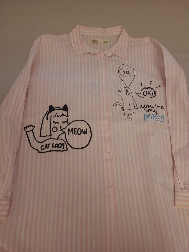 Camisa Rayas Rosas Niña Talla 10