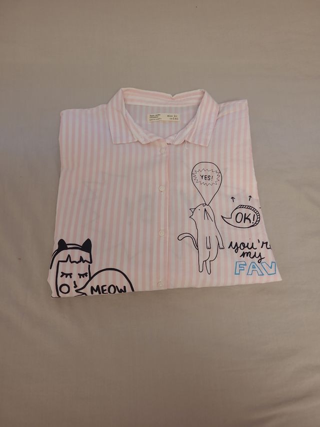 Camisa Rayas Rosas Niña Talla 10