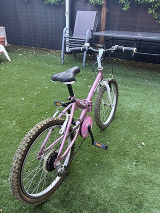 Bicicleta infantil rosa plegable
