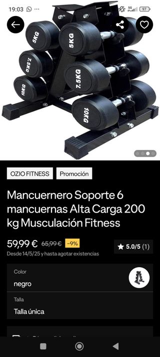 Mancuernas Soporte 6 Mancuernas 200kg