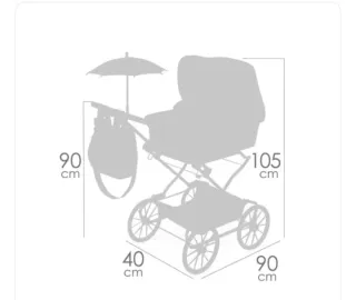 Cochecito de bebé Reborn azul y blanco.