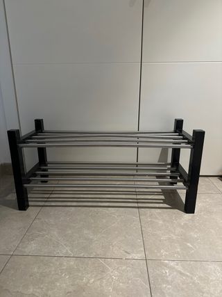Porta scarpiera metallico nero e argento