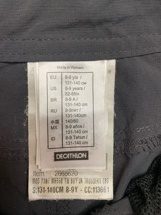 Ropa de montaña infantil azul y multicolor