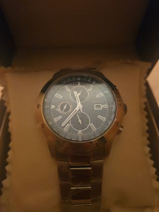 Reloj Titanium Hombre Negro y Plateado