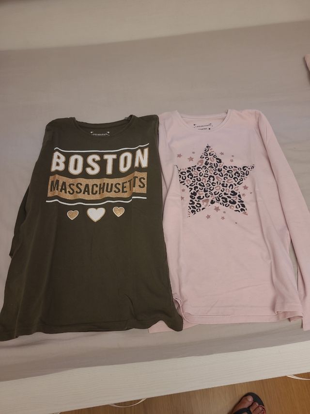 Lote 2 Camisetas Manga Larga Niña Talla 10