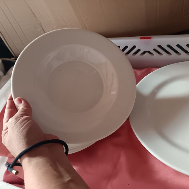 Lote 12 Platos Porcelana Irabia Blancos