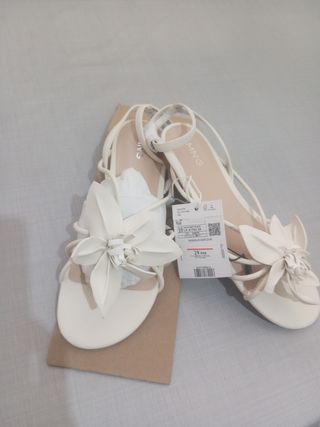 Sandalias MNG Blancas Mujer