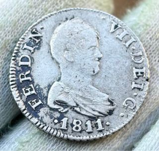 Moneda PLATA 2 Reales 1811 CATALUÑA. FERNANDO VII