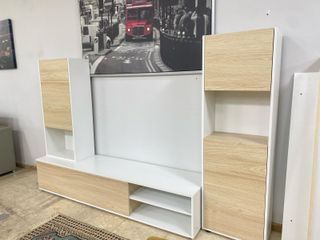 MUEBLE DE TELEVISION CON ESTANTERIA BLANCO CAMBRIA