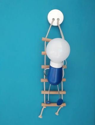 Lámpara infantil luna y aplique pared con muñecos