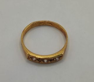 Anillo Bebe circonitas oro 18k, 0,6gr. Ref. G-076.