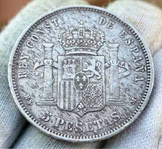Moneda PLATA 5 Pesetas 1884 *(18-84) ALFONSO XII