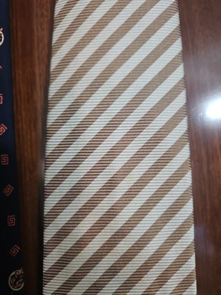 Lote 2 corbatas hombre azul y beige