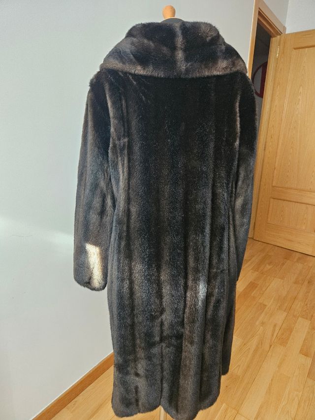 Abrigo Vintage Piel Sintética Negro ASTRAKA, Ital