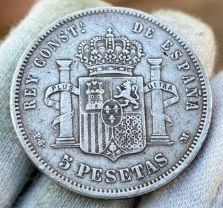 Moneda PLATA 5 Pesetas 1892 ALFONSO XIII