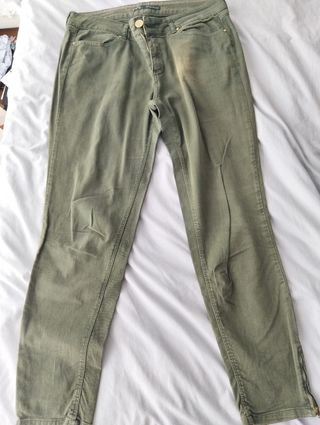 Pantalones Zara Verde Oliva