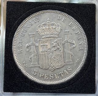 Moneda PLATA 5 Pesetas 1892 *(18-92) ALFONSO XIII 