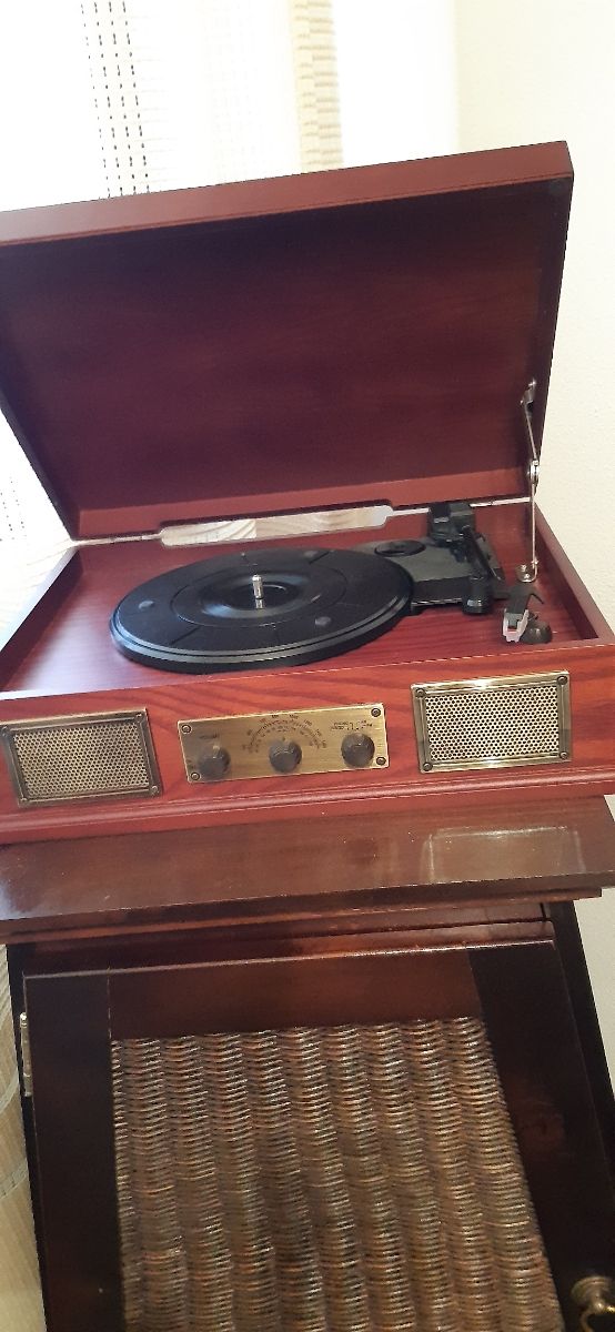Tocadiscos Vintage Marrón y Dorado ,URGENTE