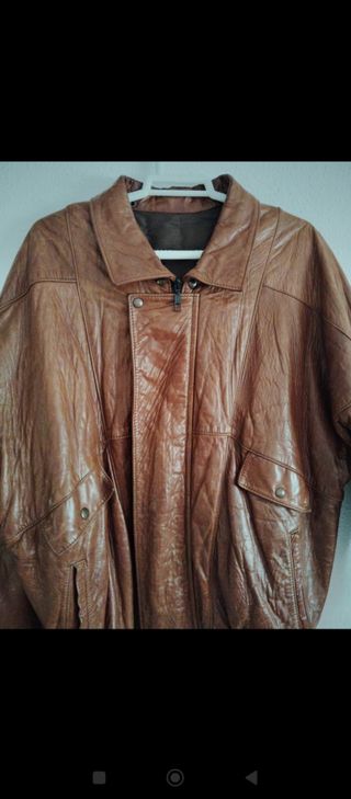 Cazadora Piel Vintage Marrón