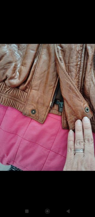 Cazadora Piel Vintage Marrón