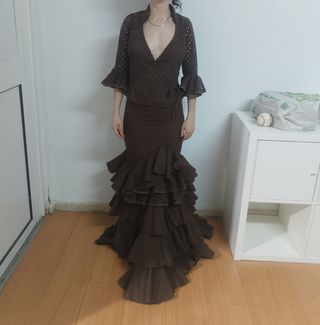 Vestido de flamenca marrón