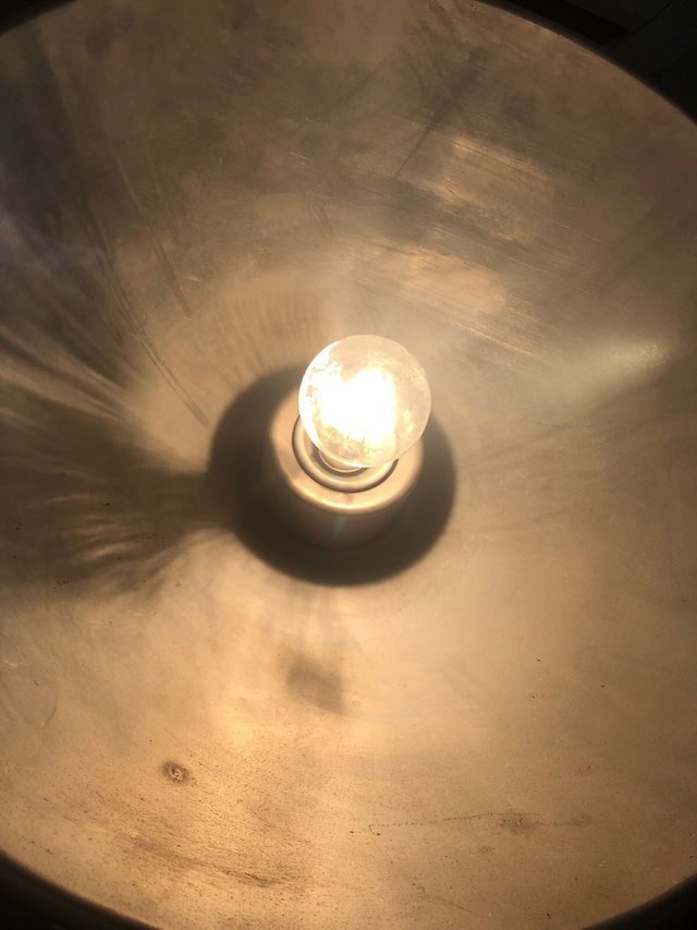 Lampada vintage a parabola grigio/argento