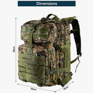Mochila Táctica Militar 50L mimetizado + 2 Parches