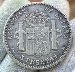 Moneda PLATA 5 Pesetas 1894. ALFONSO XIII