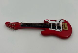 Miniatura Bajo Eléctrico Rojo Retro