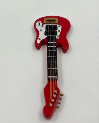 Miniatura Bajo Eléctrico Rojo Retro