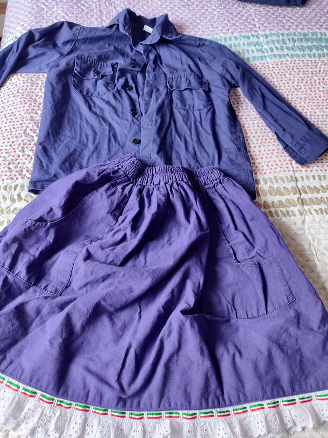 Conjunto falda y camisa mahón