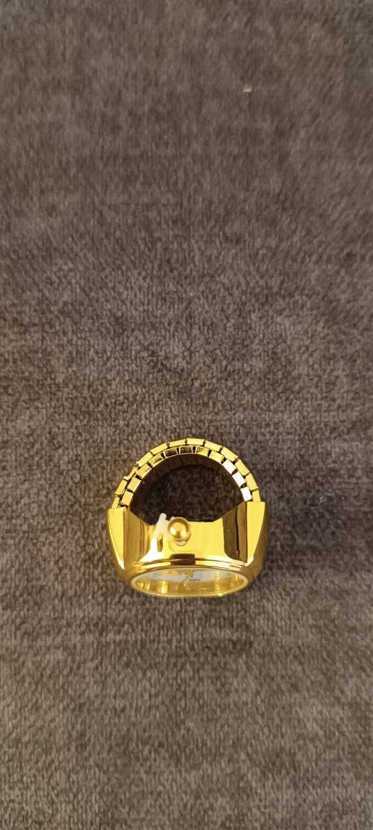 Reloj Anillo Vintage Gato Dorado