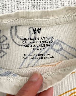 H&M T-shirt Bambino 4-6 Anni Cotone Ottima