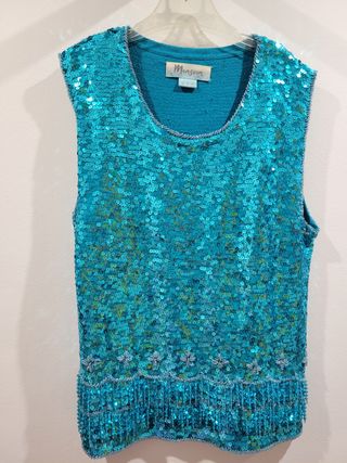 Monsoon Top Fiesta Lentejuelas Turquesa