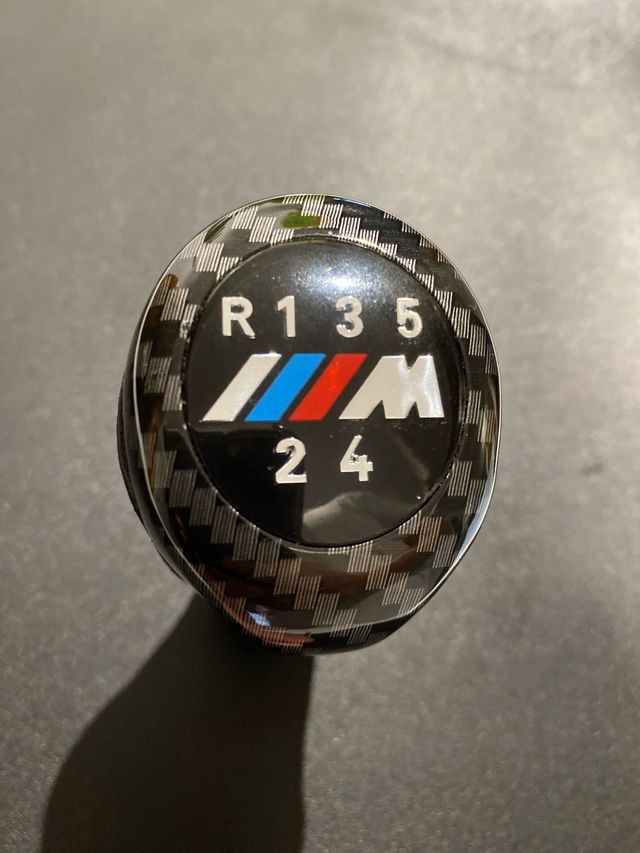Pomello in pelle BMW M Power in fibra di carbonio