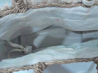 Bolso Cesta Artesanal Beige y Blanco